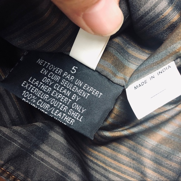 B&C Bod & Christensen Mens Jacket Coat Size 48 Brown Leather Distressed - Picture 10 of 14